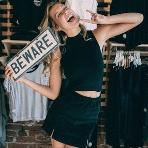 Brandy Melville Rare Black Corduroy Meena Skirt